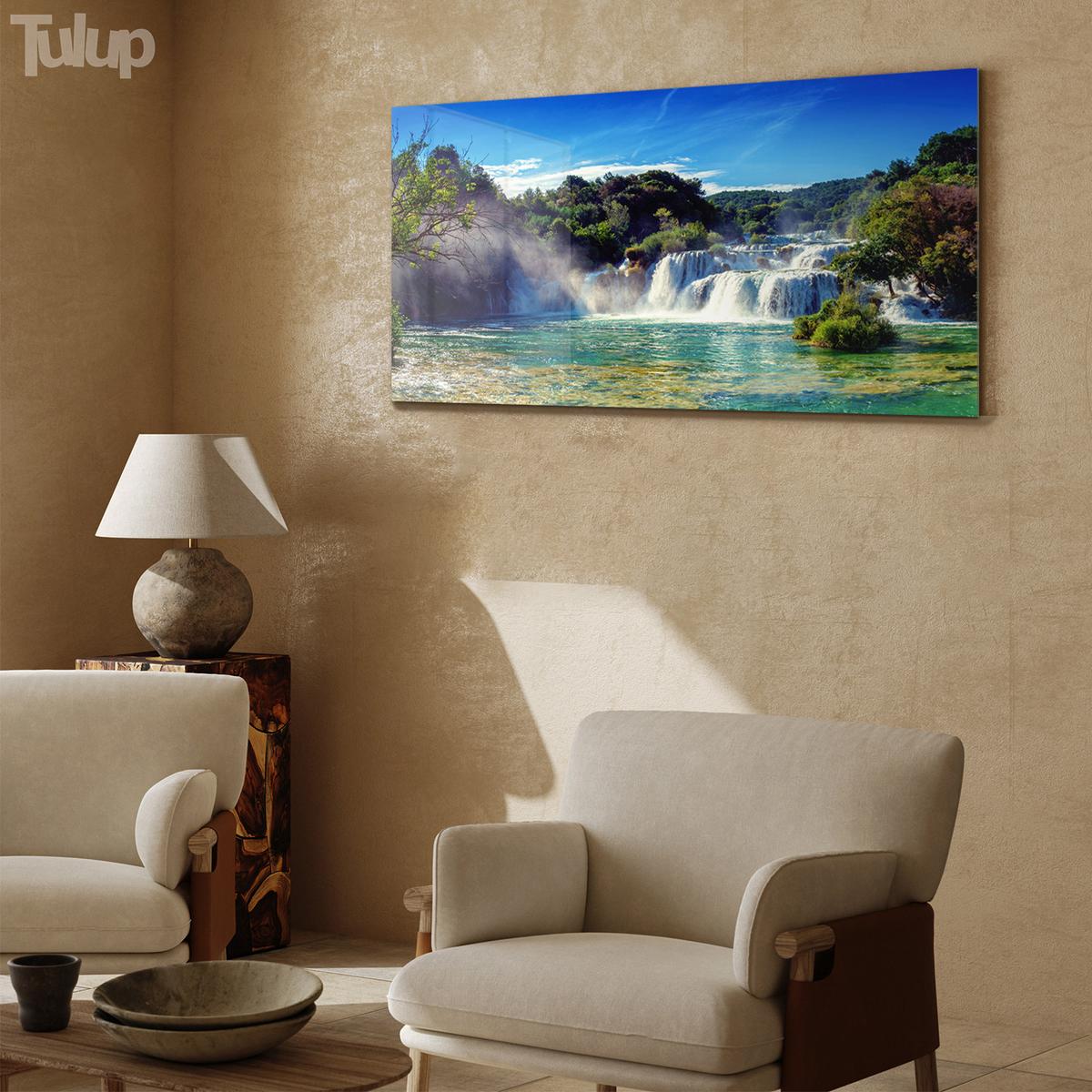GLASBILD 100x50 cm Panoramalandschaft - Schwarz, Glas (100/50cm) - TULUP