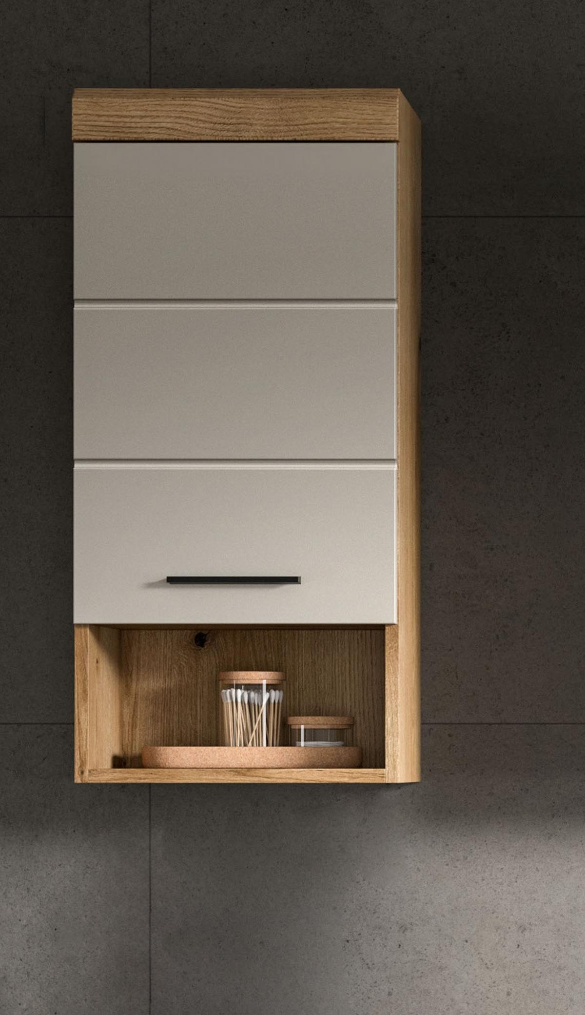 HÄNGESCHRANK Sand Kaschmir, Evoke Eiche, Badschrank hängend 37 cm - Kaschmir/Eichefarben, Holzwerkstoff/Kunststoff (37/79/24cm) - Inn.Furn