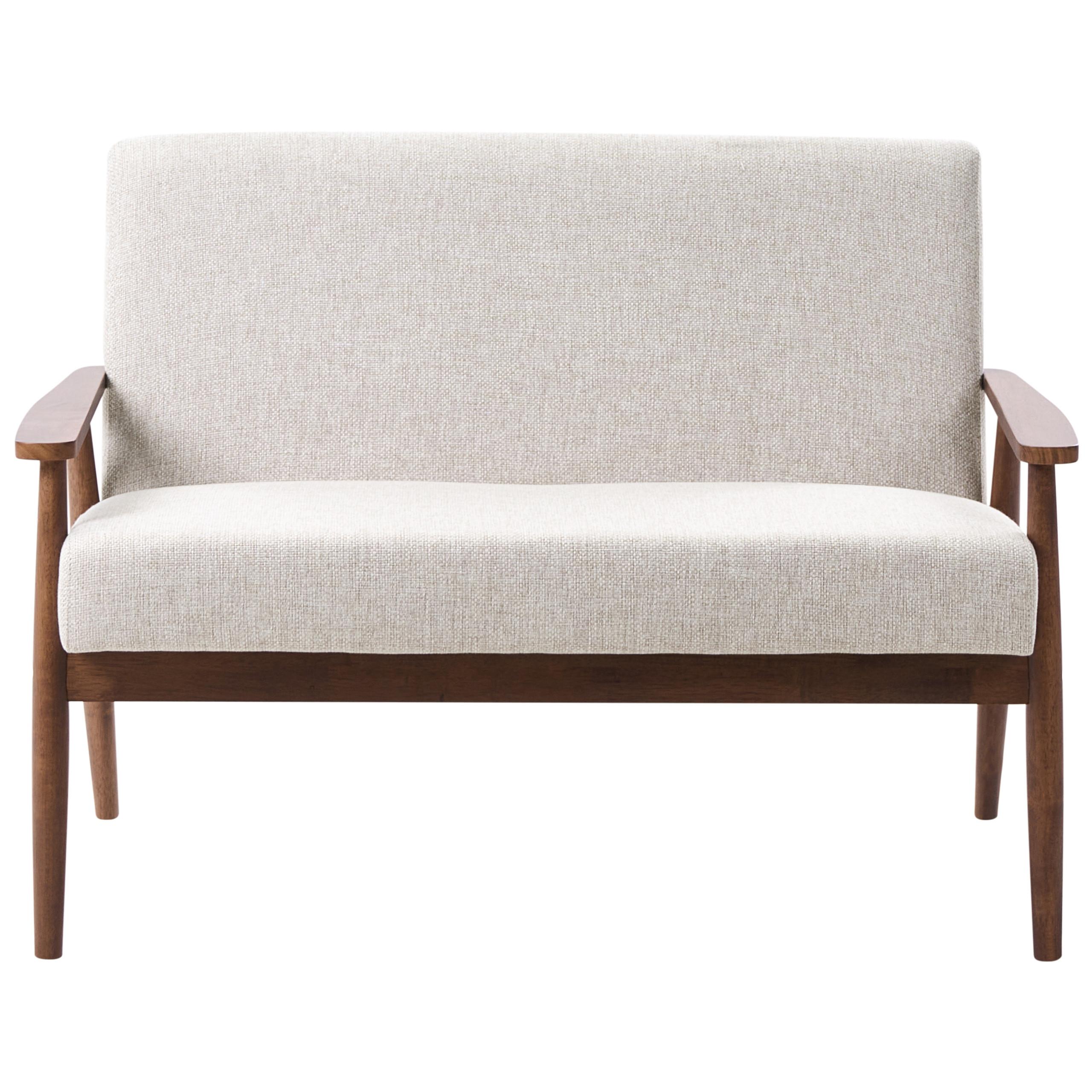 2-SITZER-SOFA Stoff Dunkelbraun/Grau Esrum - Dunkelbraun, Textil (111/79/72cm) - Beliani