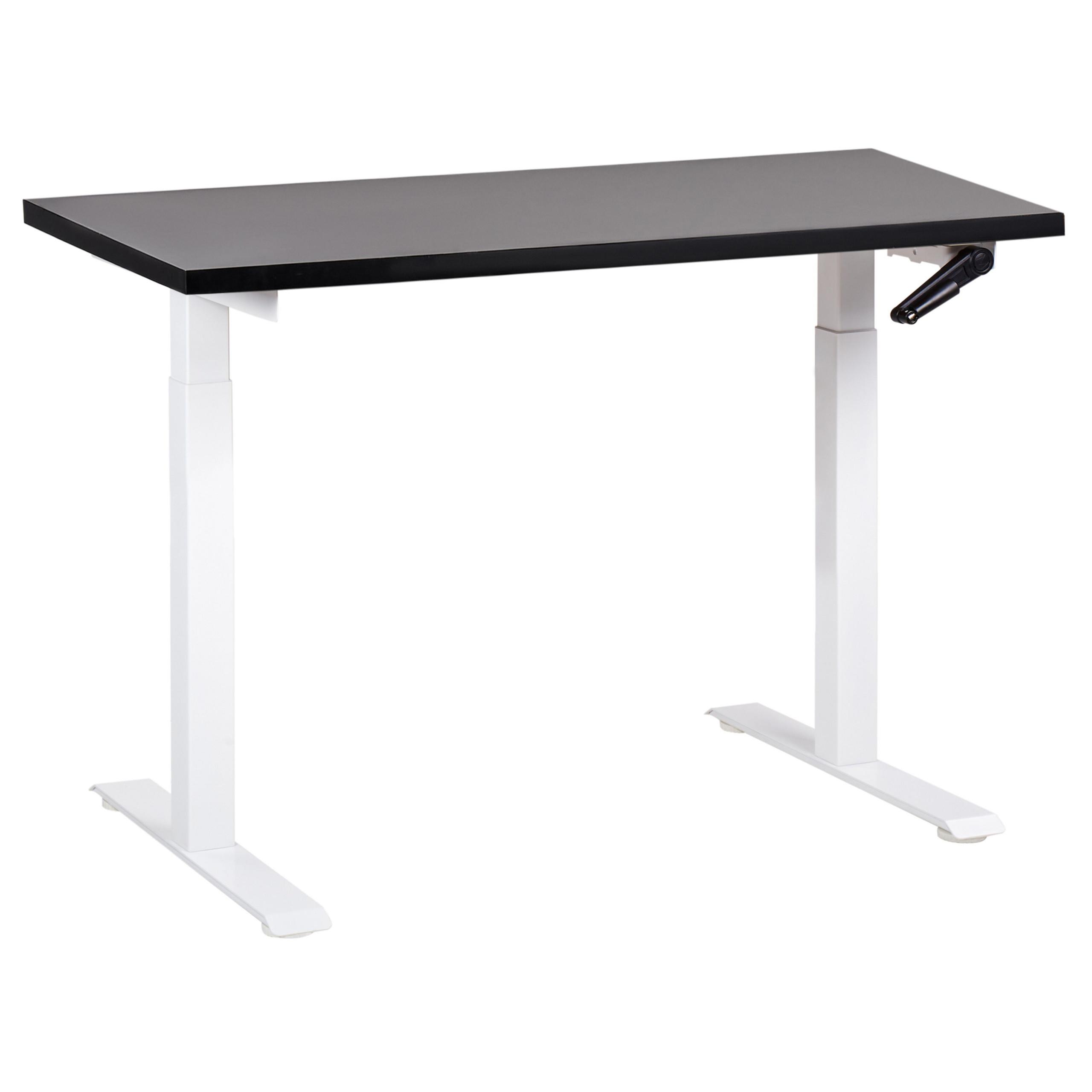 SCHREIBTISCH schwarzweiß 120/72 cm manuell höhenverstellbar Destin III - Schwarz/Weiß, Holz (120/72/74cm) - Beliani