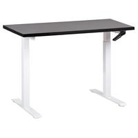 SCHREIBTISCH schwarzweiß 120/72 cm manuell höhenverstellbar Destin III - Schwarz/Weiß, Holz (120/72/74cm) - Beliani