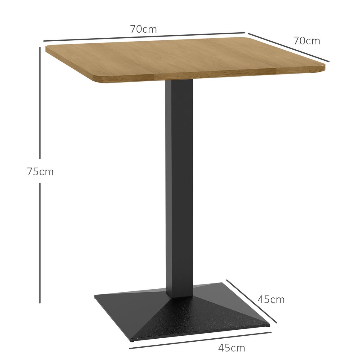 ESSTISCH Spanplatte Stahl Dunkelbraun Schwarz - Dunkelbraun/Schwarz, Holzwerkstoff/Metall (70/70/75cm) - HOMCOM