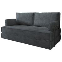 BETTSOFA SILAR aus Schaumstoff Kordstoff Grau Schlaffunktion - Dunkelgrau, Textil (170/86/80cm) - MASSENO