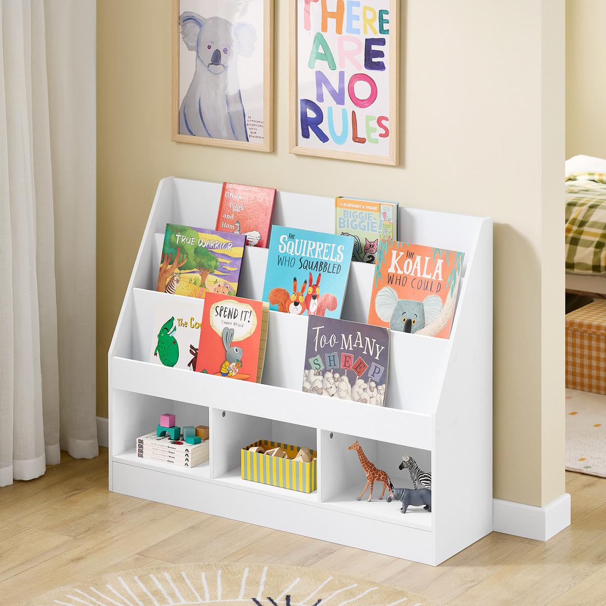 BÜCHERREGAL Kinder Weiß - Weiß, Holzwerkstoff (100/80/30cm) - SoBuy