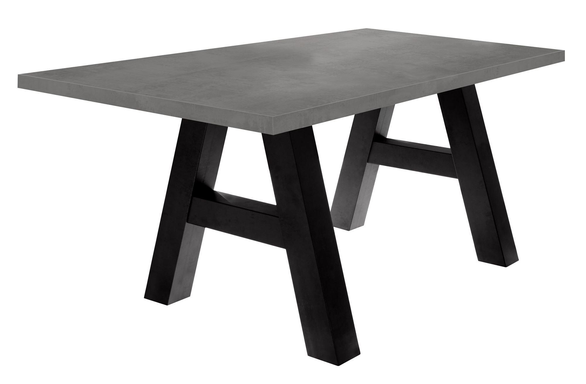 ESSZIMMERTISCH Elia 8 180 x 90 x 75 Esstisch Schwarzstahl/Graphit - Hellgrau, Holz (180/90/75cm) - 58aufmkessel