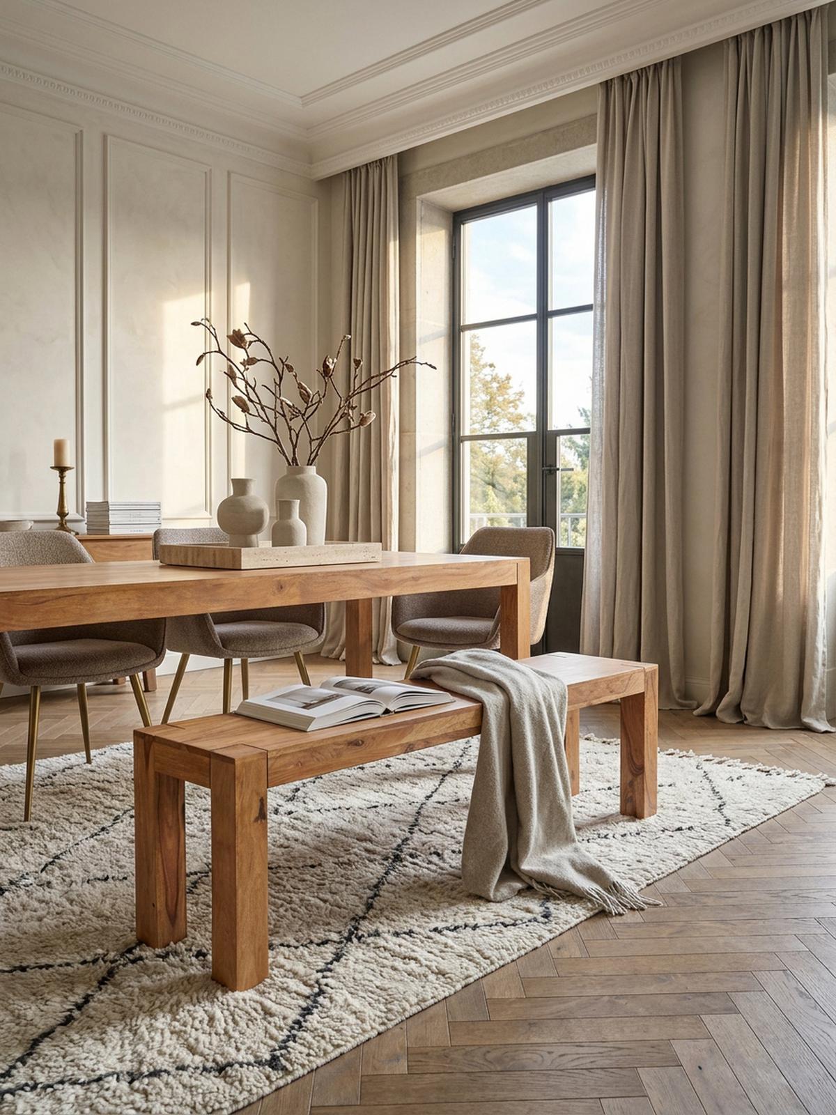 SITZBANK Massivholz Landhausstil handgefertigt, Beige 120x35x45 cm - Beige, Holz (120/45/35cm) - KADIMA DESIGN