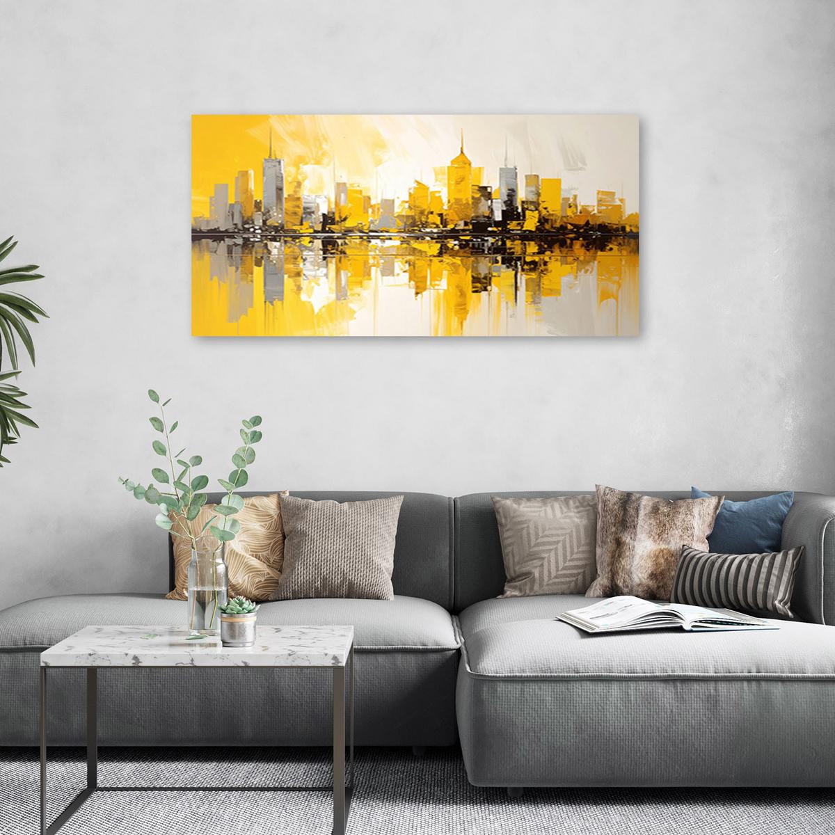 LEINWANDBILD Städte & Architektur 100x50cm - Gelb, Textil (100/50cm) - Feeby