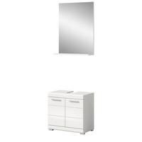 BADMÖBEL-SET weiß Hochglanz 2-teilig 60 cm, Kombination mit Spiegel - Weiß Hochglanz, Glas/Holzwerkstoff (60/191/34cm) - Inn.Furn