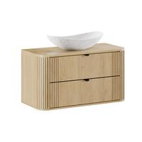 WASCHTISCH 100.4cm Mila Helle Eiche - Braun, Holzwerkstoff (100.4/54/46cm) - Petits-meubles