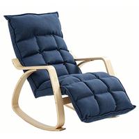 SCHAUKELSTUHL Stoff in Leinenoptik 100 Polyester Dunkelblau - Dunkelblau/Naturfarben, Holzwerkstoff/Textil (67/92/106cm) - HOMCOM