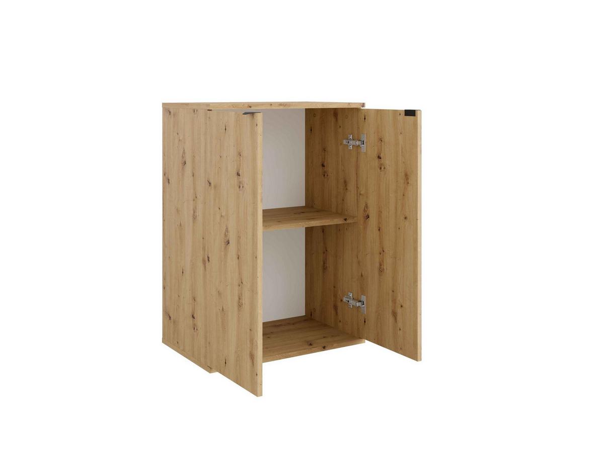 KOMMODE METRIX 60/82,5/35cm mit Schubladen 2 Türen Eiche Artisan - Eiche Artisan, Holzwerkstoff (60/82.5/35cm) - MASSENO