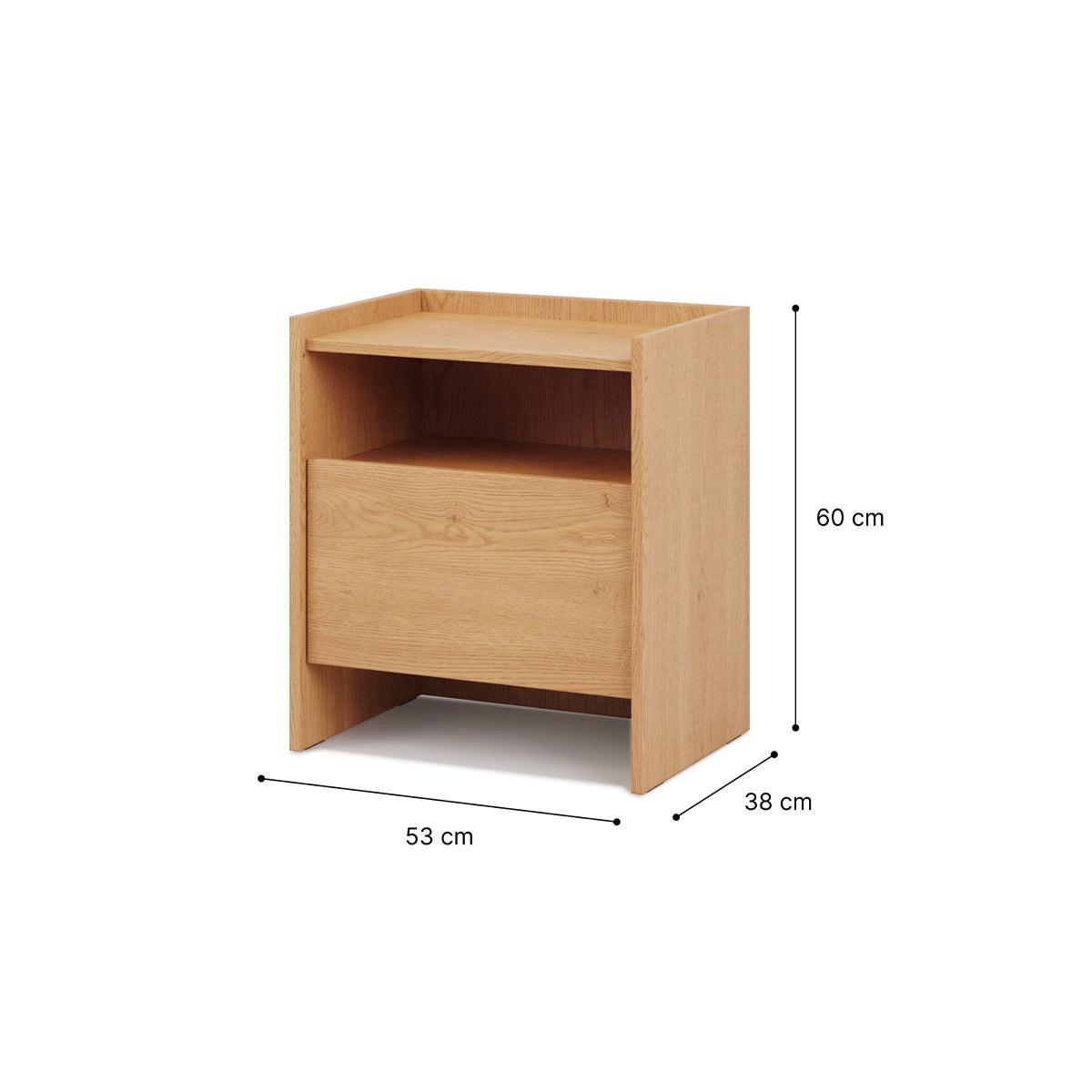 NACHTTISCH Japandi Holz - Braun, Holzwerkstoff (53.2/60.5/38cm) - Petits-meubles