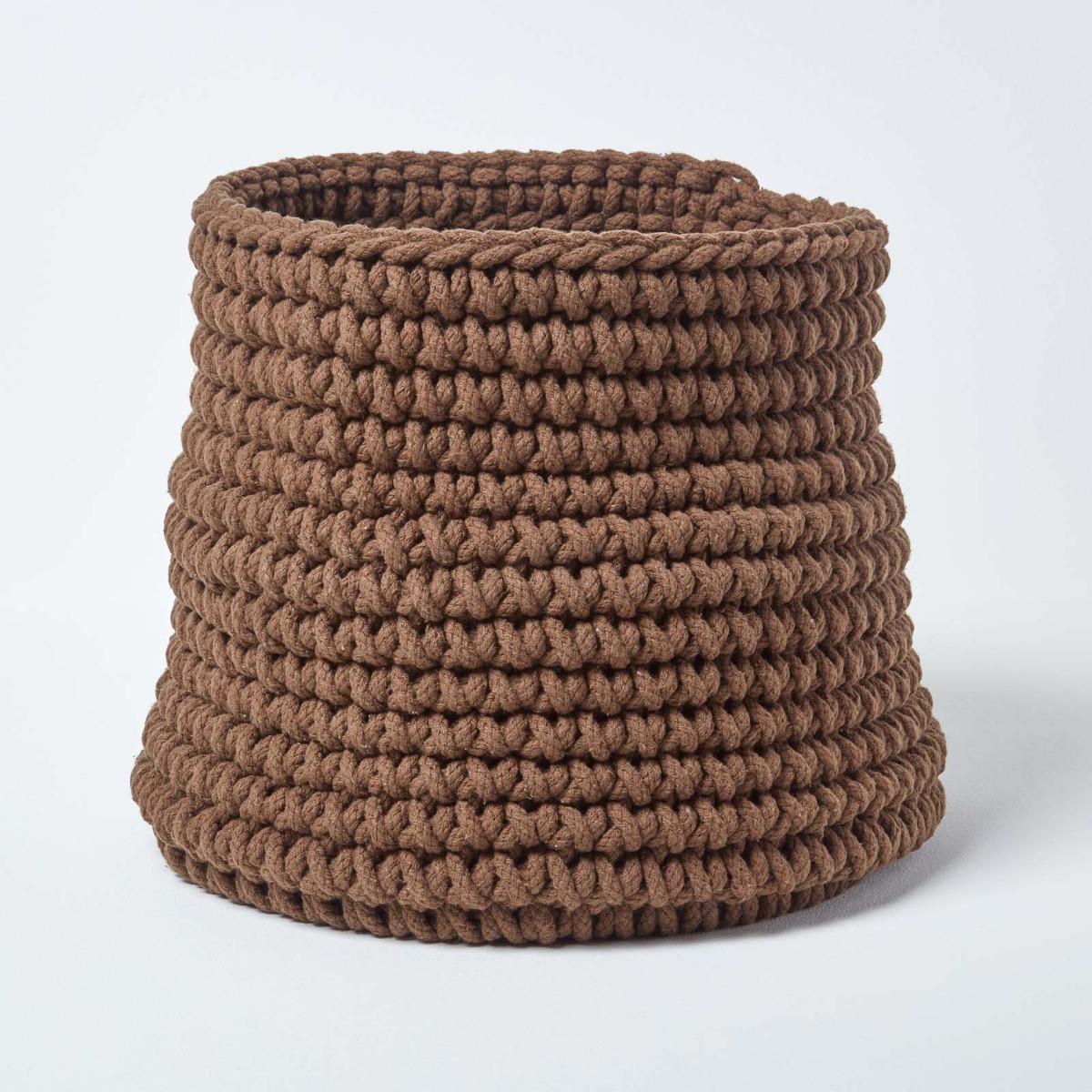 AUFBEWAHRUNGSKORB Baumwolle 42/37 cm - Braun, Textil (42/42/37cm) - Homescapes