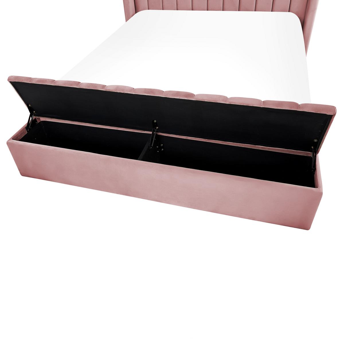 POLSTERBETT 140/200cm Rosa Noyers - Pink, Textil (140/200cm) - Beliani