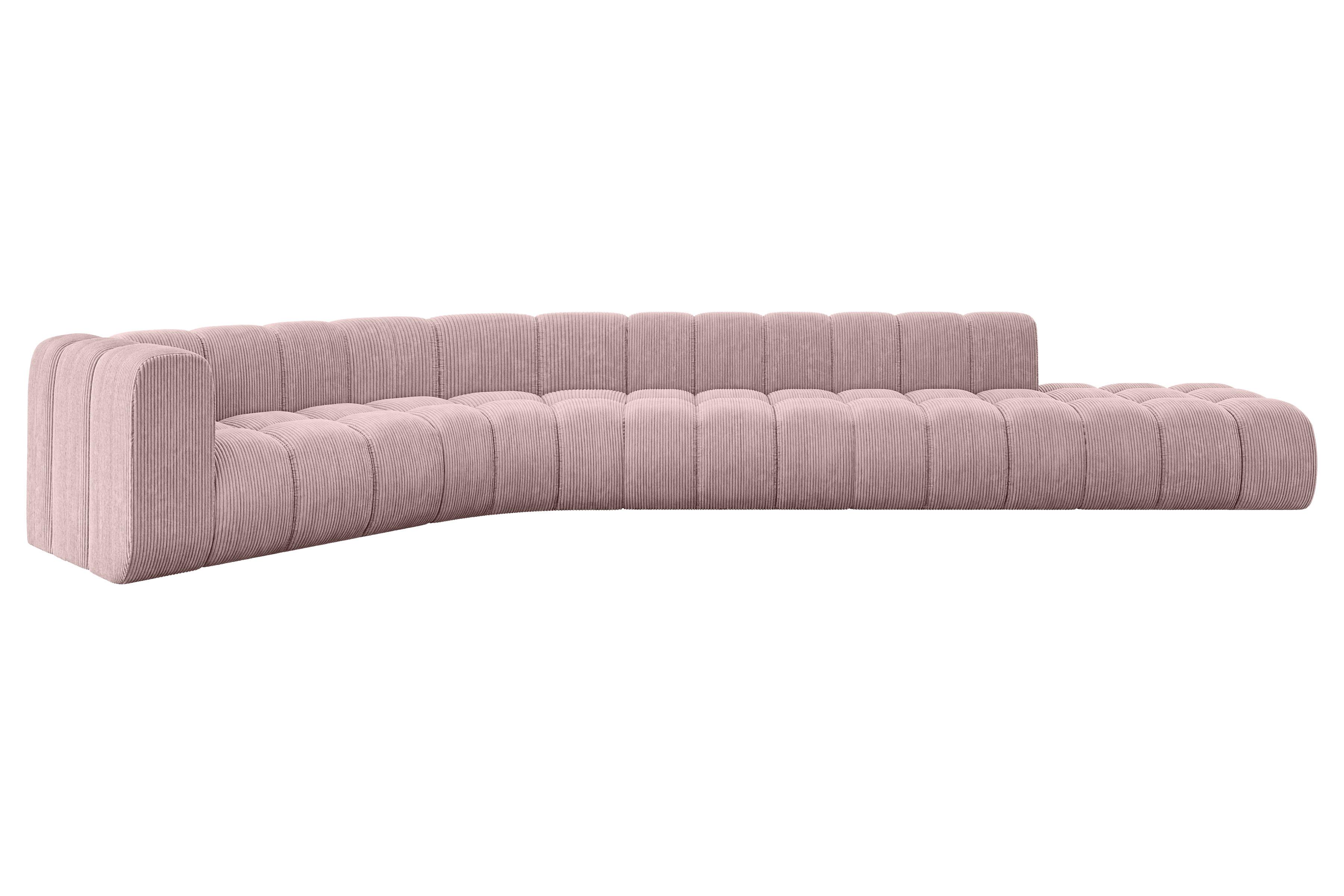 ECKSOFA modulares Sofa Tilmo-L2 - 490x194x70 cm Rosa - Rosa, Holzwerkstoff/Textil (490/194cm) - ALTDECOR
