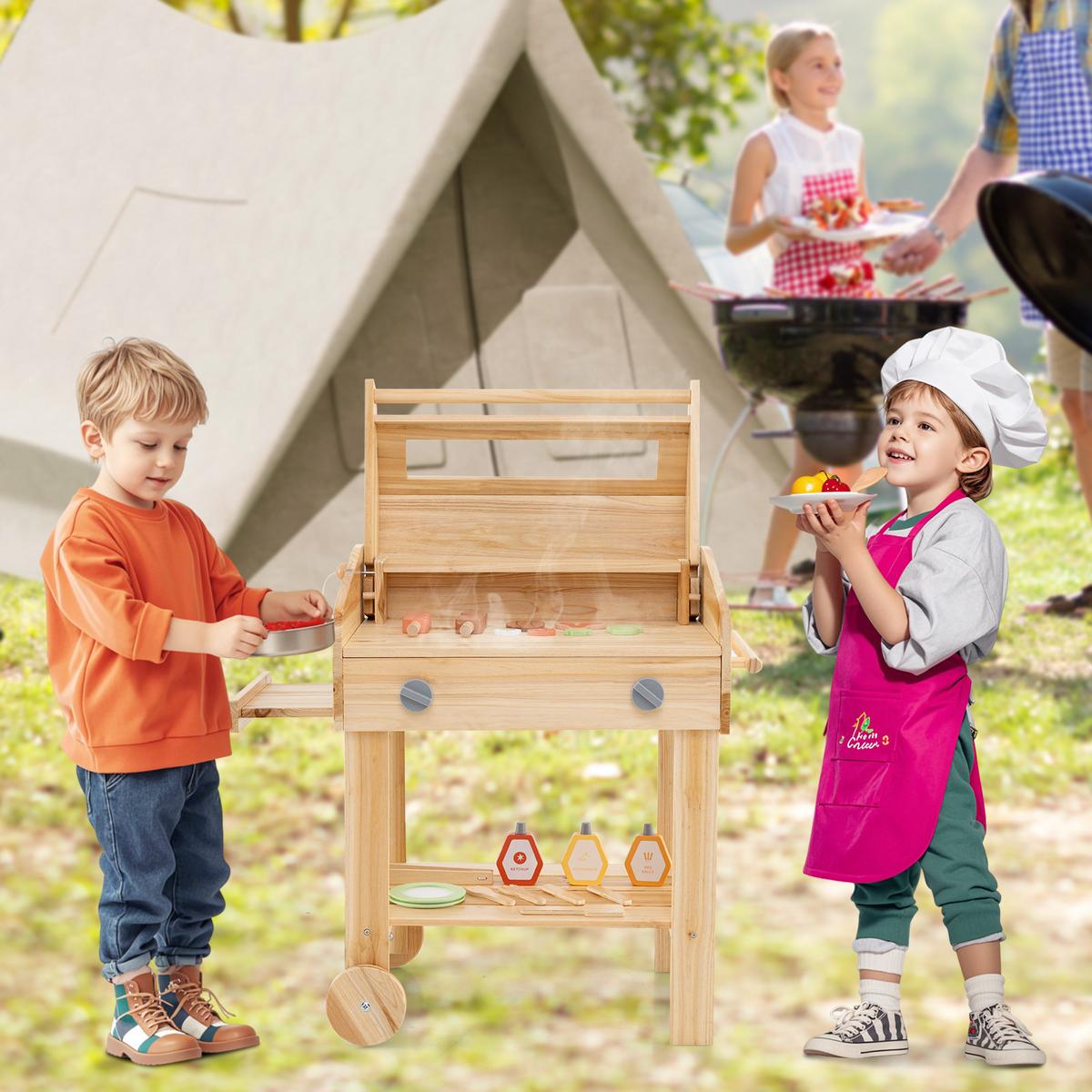 KINDERKÜCHE Outdoor Natur - Naturfarben, Holz (36/53/63cm) - COSTWAY