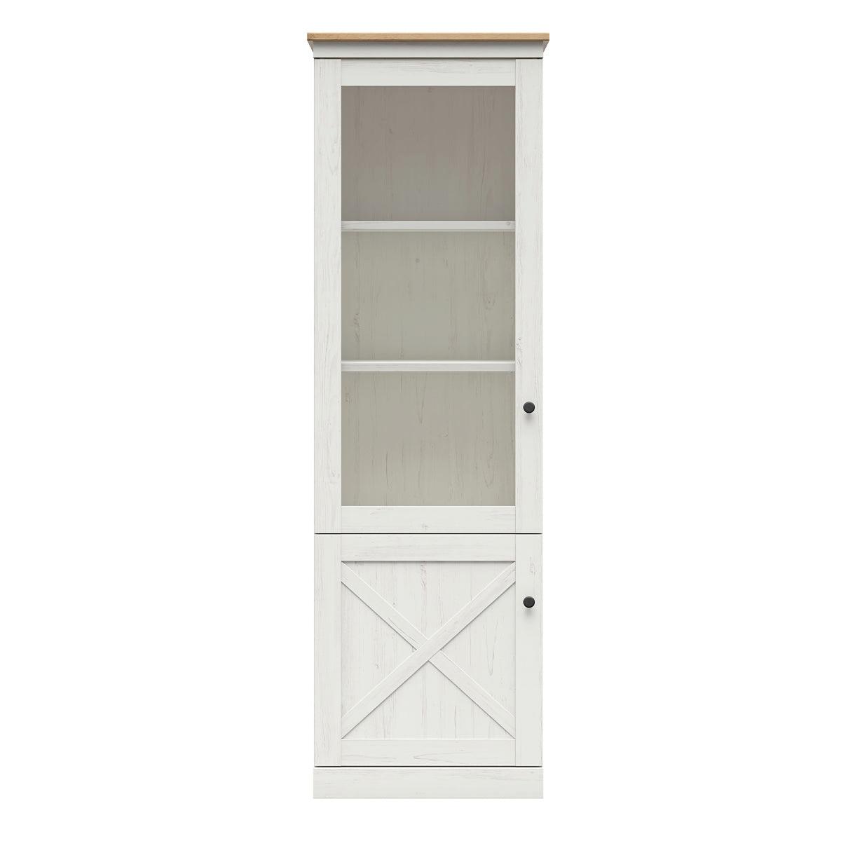 VITRINE Victoria Weiß und Holz - Weiß, Holzwerkstoff (63/201/43cm) - Petits-meubles