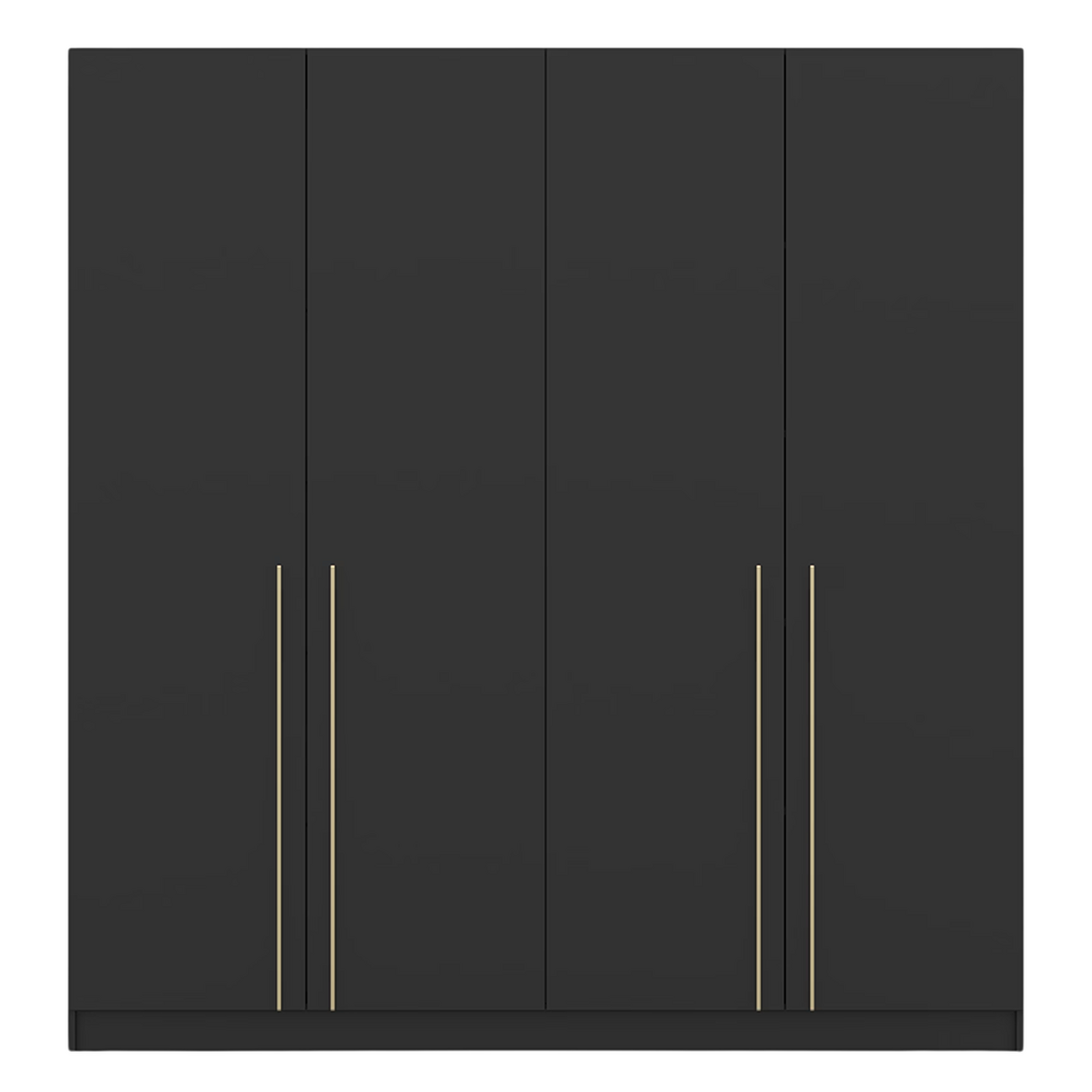 DREHTÜRENSCHRANK ROSA 4D 200/210/55 cm 4-türig Schwarz - Goldfarben/Schwarz, Holz/Holzwerkstoff (200/210/55cm) - imoebel24