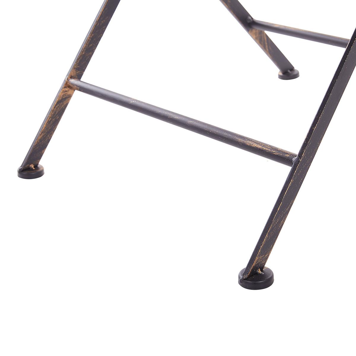 GARTENTISCH 70/70 cm Metall Schwarz Bormio - Goldfarben/Schwarz, Metall (70/70/74cm) - Beliani