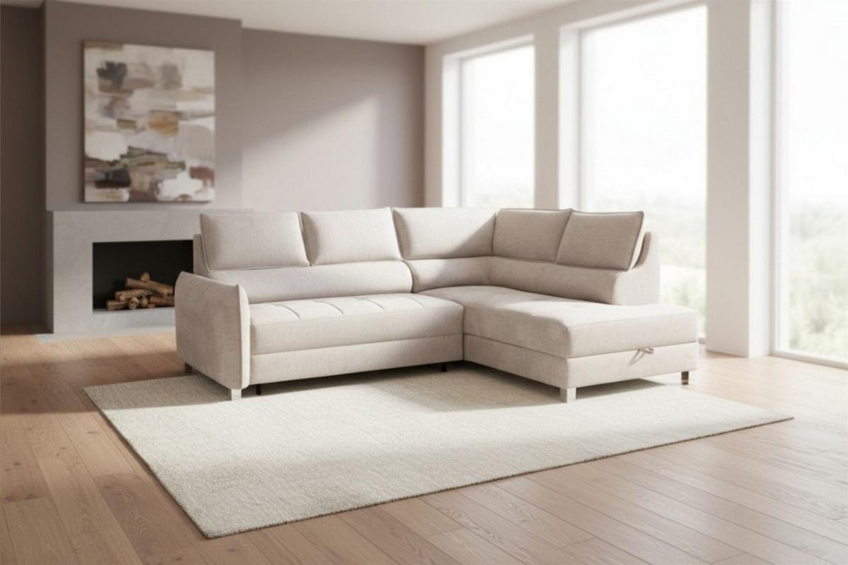 ECKSOFA Marno In Chill Me - Creme, Holzwerkstoff/Textil (260/200cm) - Fun Möbel