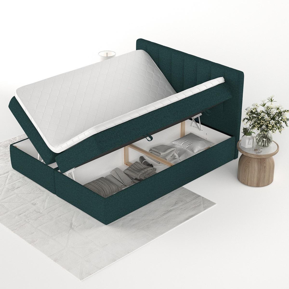 BOXBETT Bari 160/200 cm Grün im Riva Stoff - Grün, Holz/Holzwerkstoff (160/200cm) - AltaBeds
