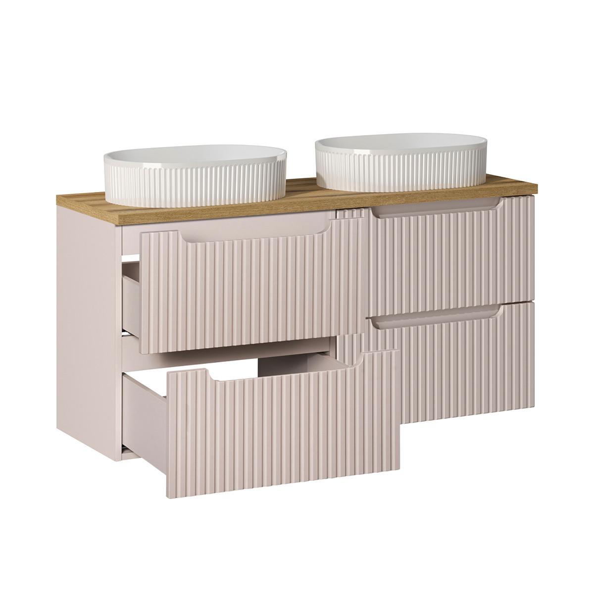 DOPPELWASCHTISCH 120.4cm Riva Kaschmir - Beige, Holzwerkstoff (120.4/59/40cm) - Petits-meubles