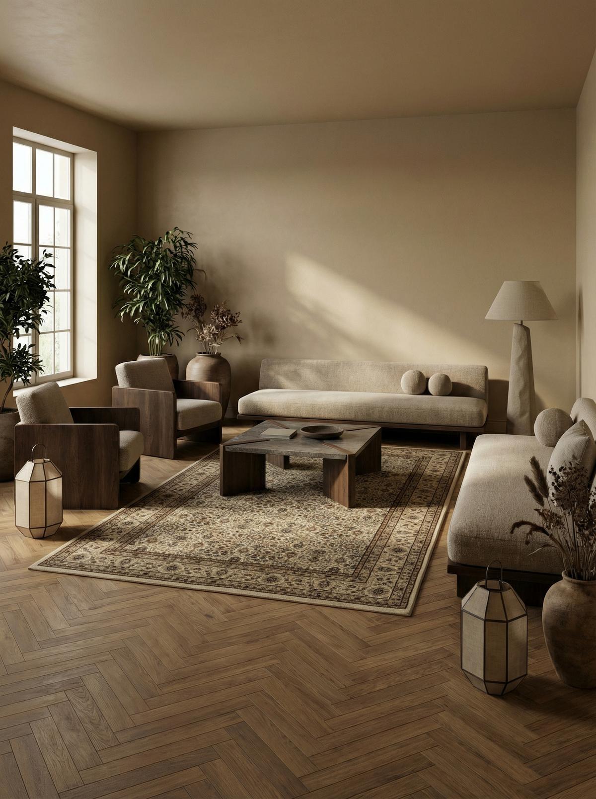 TEPPICH Kurzflor GEISLER in Beige, orientalisch, aus Polypropylen, 120 x 170 cm - Beige, Textil (170/120cm) - KADIMA DESIGN