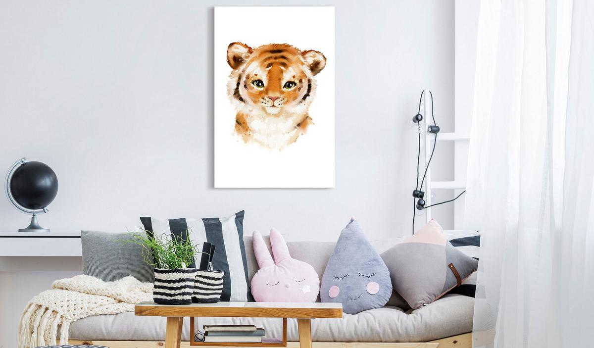 KUNSTDRUCK Weiß 40/60 cm - Weiß/Braun, Textil (40/60cm) - KUNSTLOFT