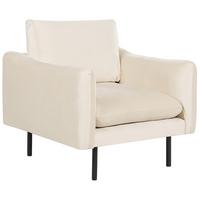 SESSEL Samtstoff Hellbeige Vinterbro - Beige, Textil (83/86/84cm) - Beliani