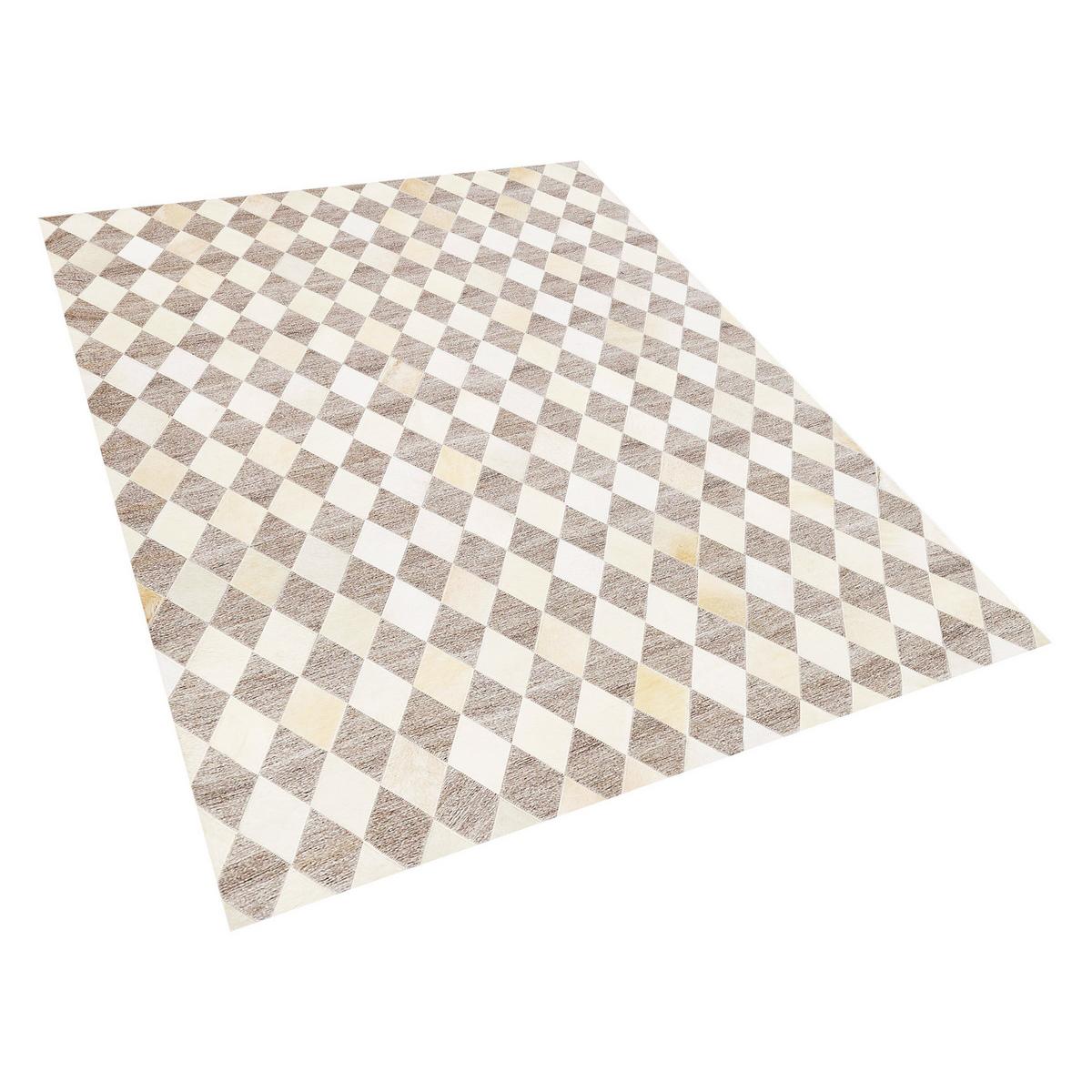 PATCHWORK-TEPPICH Seslice 200/140 cm - Beige, Fell (140/200cm) - Beliani