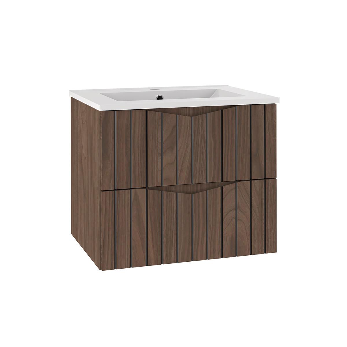 WASCHTISCH 60cm Siena Holz und Schwarz - Schwarz, Holzwerkstoff (60/50/45.8cm) - Petits-meubles