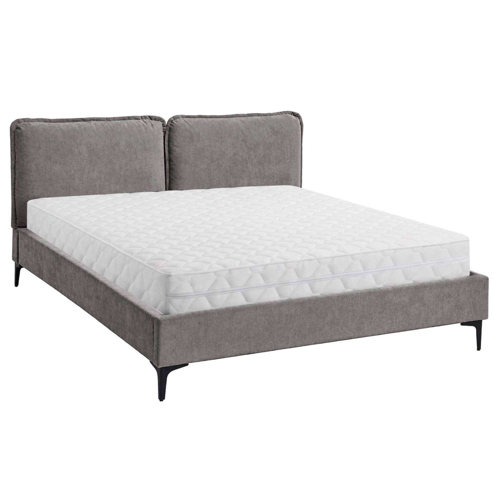 POLSTERBETT Sombra, Doppelbett 160x200 cm mit Taschenfedernmatratze 26 cm, Chenille-Stoff, Dunkelgrau - Dunkelgrau, Metall (160/200cm) - Beautysofa