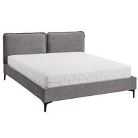 POLSTERBETT Sombra, Doppelbett 160x200 cm mit Taschenfedernmatratze 26 cm, Chenille-Stoff, Dunkelgrau - Dunkelgrau, Metall (160/200cm) - Beautysofa