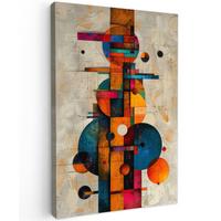 LEINWANDBILD Vintage - Moderne Kunst - Orange - Geometrische Formen Deko Wohnzimmer 20x30 cm - Multicolor, Textil (20/30cm) - MuchoWow