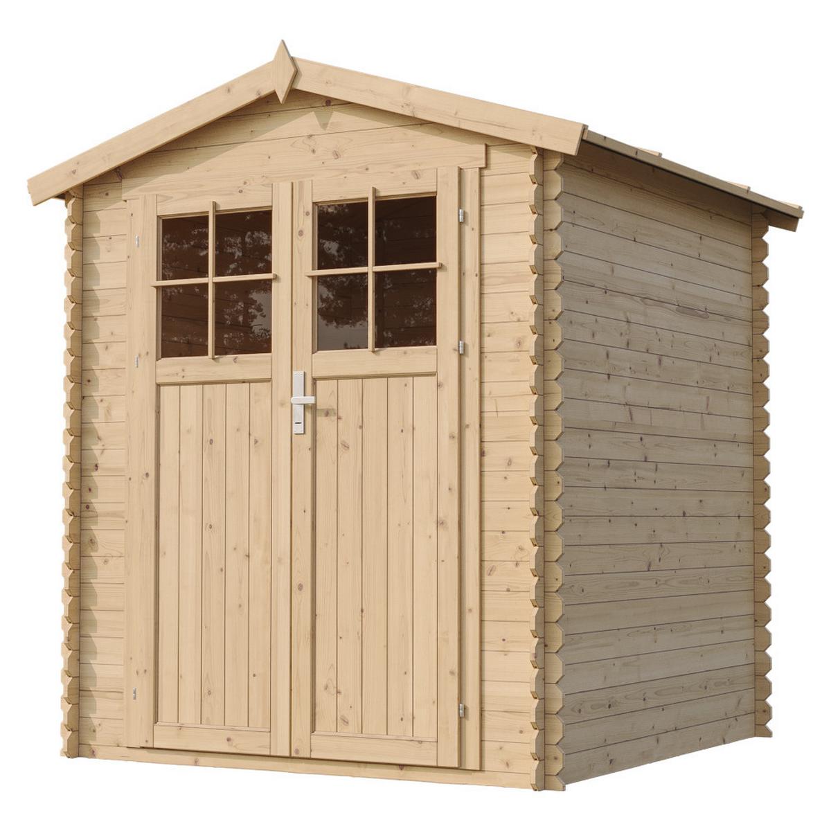 HOLZHAUS GARTENHAUS- B196xL186xH218 cm/ 2,82 m2 - M320F+M320G - Beige, Holz (180/224/186cm) - Timbela