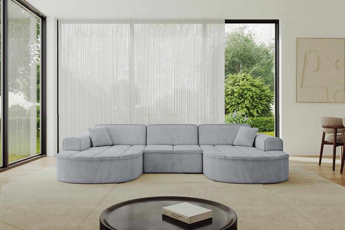 WOHNLANDSCHAFT TARO-U1 - 303x171x79,5 cm Grau - Grau, Holzwerkstoff/Textil (303/79.5/171cm) - ALTDECOR