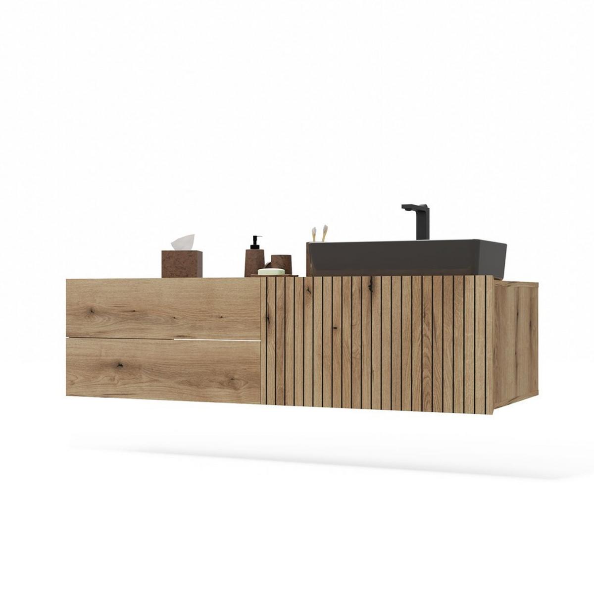 WASCHBECKENUNTERSCHRANK eiche 140/37,5/53 - Eichefarben, Holzwerkstoff (140/38/53cm) - RAUMHIRSCH FURNITURE