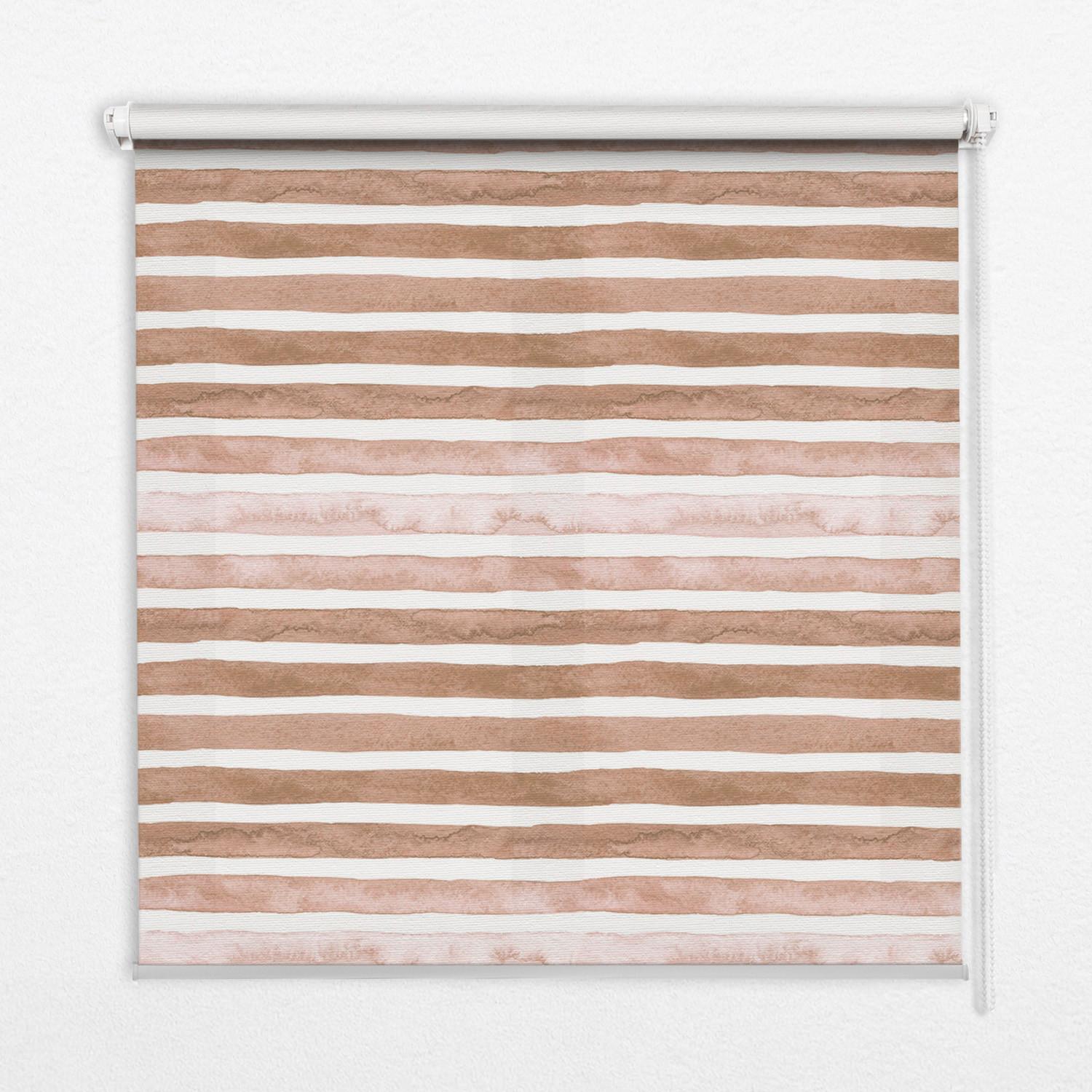 ROLLO LICHTDURCHLÄSSIG 110x180 cm Braun bemalte Streifen - Braun, Textil (110/180cm) - TULUP
