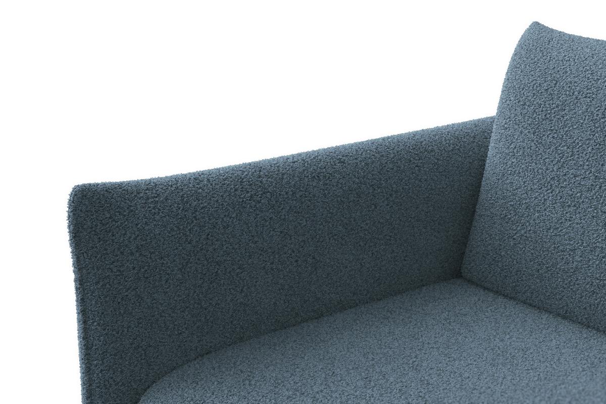 SOFA TAUER 3-Sitzer, Bouclé-Stoff blau - Blau/Schwarz, Holz/Textil (206/84/112cm) - Courtois Laville