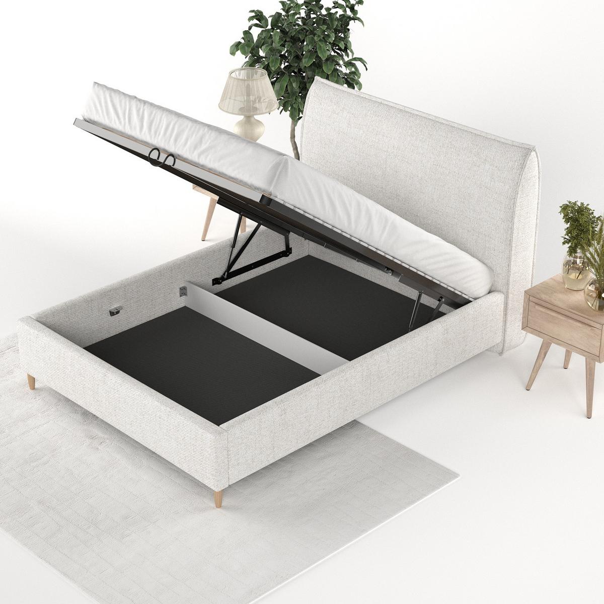 POLSTERBETT Mira 120/200 cm Creme im Neve Stoff - Creme/Naturfarben, Holz/Holzwerkstoff (120/200cm) - AltaBeds