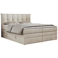 BOXSPRINGBETT PREMIUM 10 KING 180/200 Beige Velvet - H3 - Beige, Holz/Textil (180/200cm) - MKS