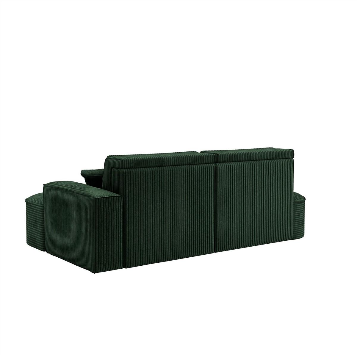 ECKSOFA Venedig Mit Schlaffunktion - Grün, Holzwerkstoff/Textil (278/179cm) - Fun Möbel