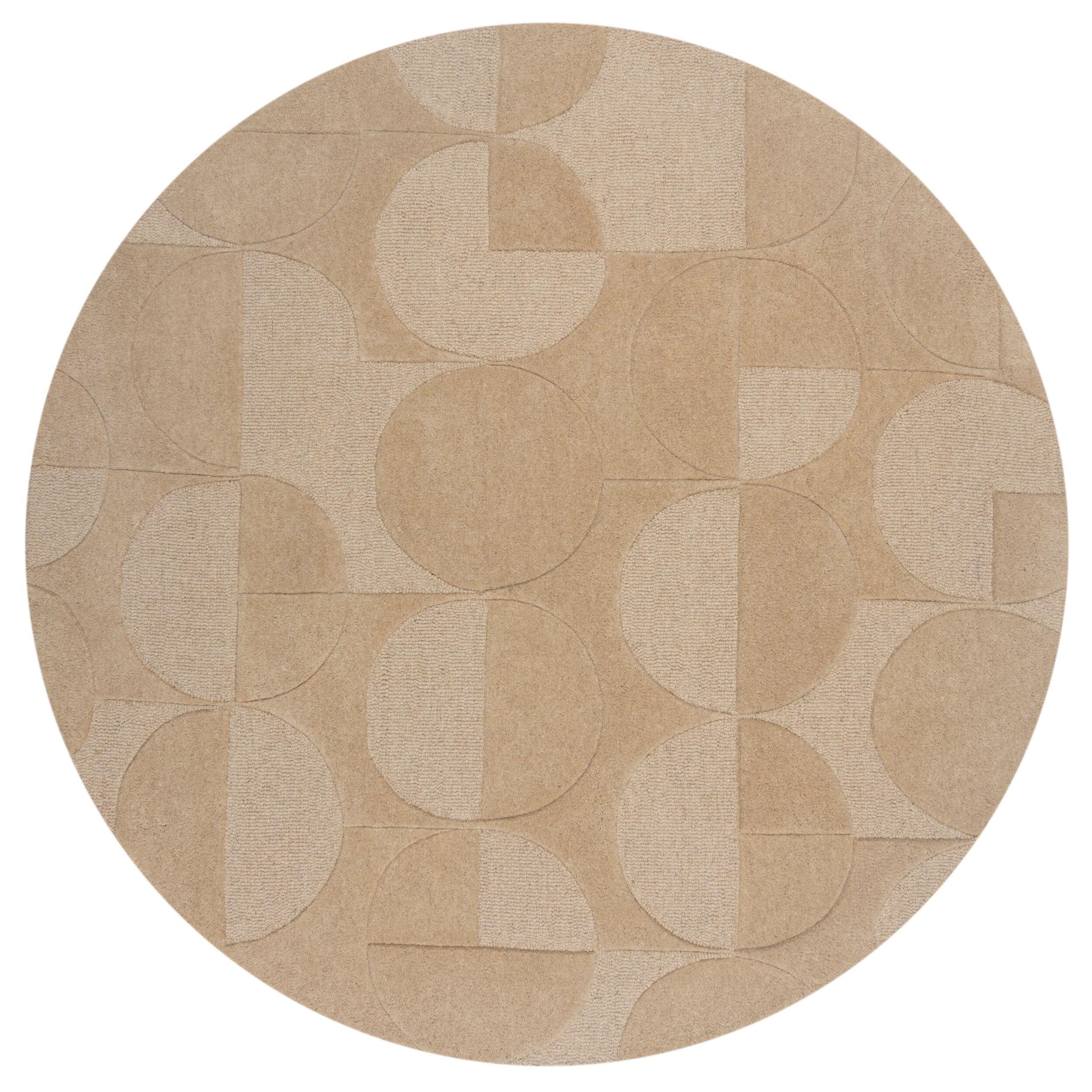 TEPPICH aus Wolle DEBEN in Natur, geometrisch, Ø 160 cm - Braun, Textil (160/160cm) - KADIMA DESIGN