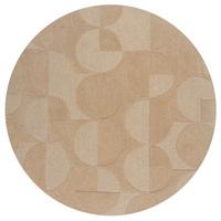 WOLLTEPPICH DEBEN, geometrisch, aus Wolle, Natur, Ø 160 cm - Braun, Textil (160/160cm) - KADIMA DESIGN