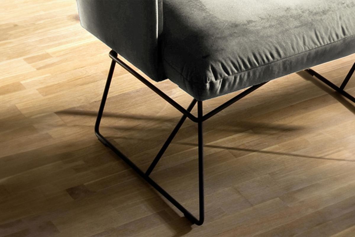 ESSZIMMERBANK CHARME Silber Velvet - Silberfarben, Textil (246/85/68cm) - KAWOLA