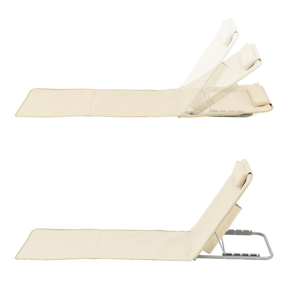 STRANDMATTEN-SET 2 TLG. Donostia - Beige, Textil/Metall (143/44/48cm) - [en.casa]