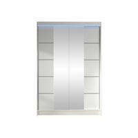 SCHWEBETÜRENSCHRANK Lino V mit RGB LED Beleuchtung - Weiß, Holzwerkstoff/Metall (120/200/58cm) - MIRJAN24
