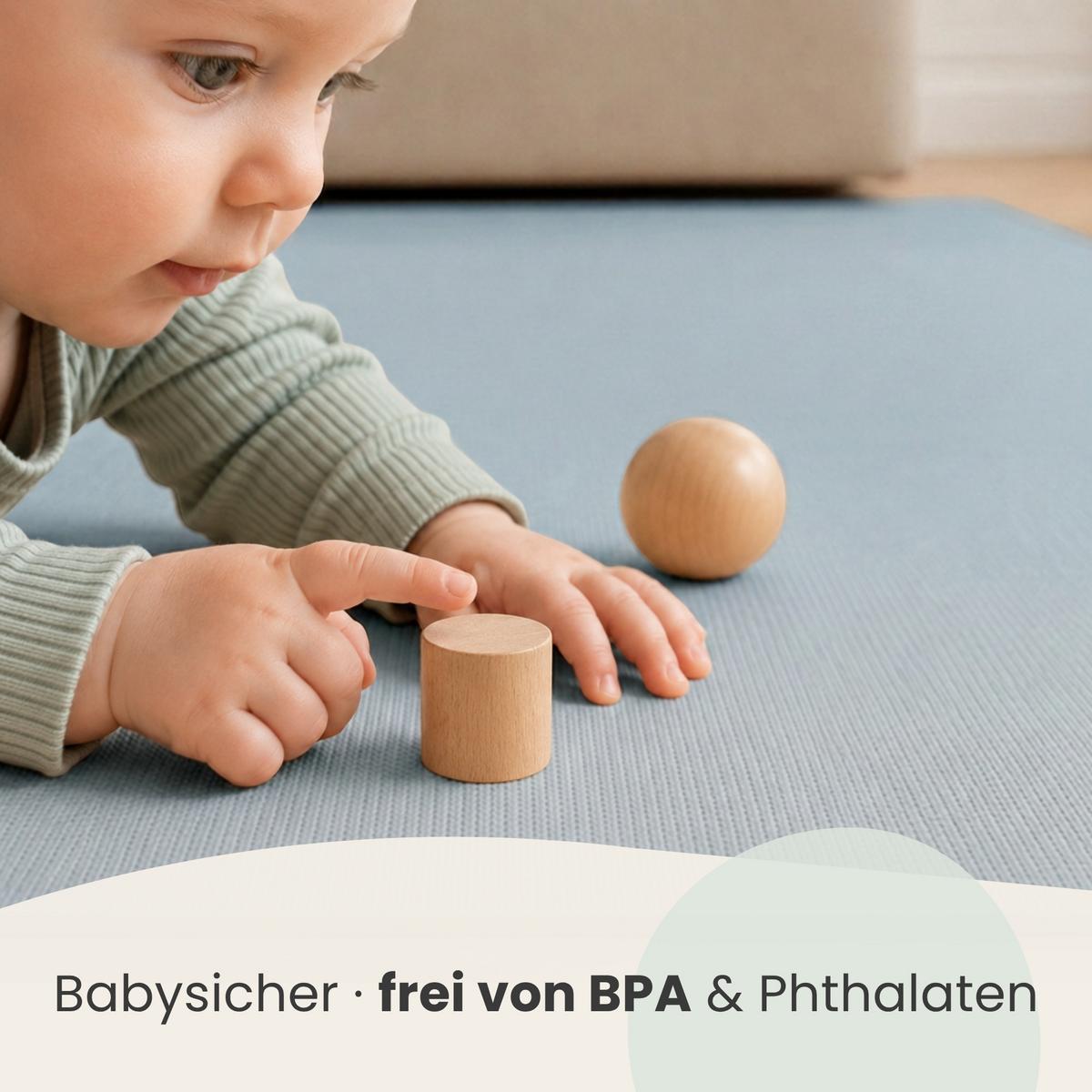 SPIELMATTE ab Null - 90 cm Baby Puzzlematte Blau - Blau, Kunststoff (30/30cm) - Littletom