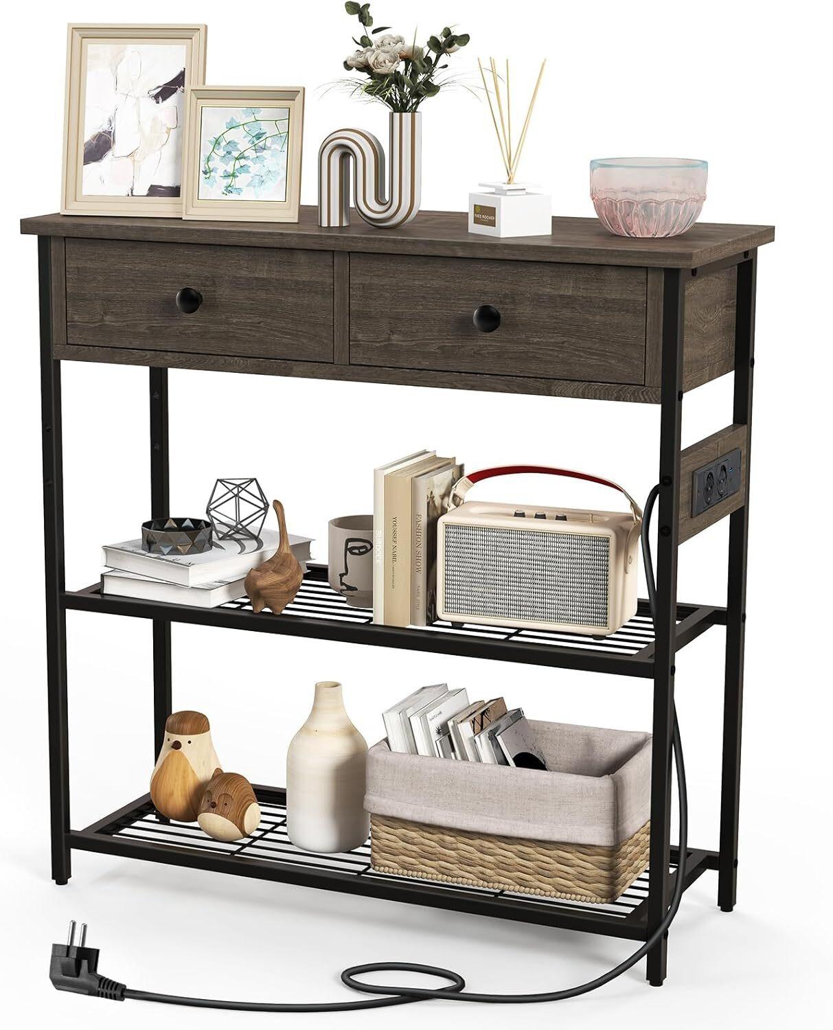 KONSOLENTISCH 81cm Grau - Grau, Holz (30/81/81cm) - COSTWAY
