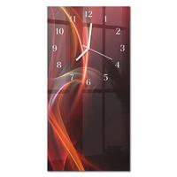 WANDUHR aus Glas 30x60 cm - Abstrakte Linien - Rot, Glas (30/60/0.4cm) - TULUP